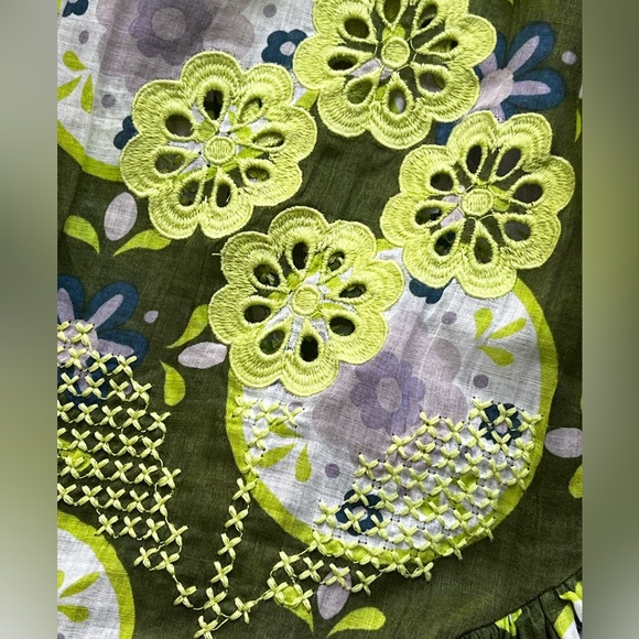 INNIKA CHOO Mini Frill Meg Nettick dress in Lime Floret color, size 0. - Picture 5 of 13